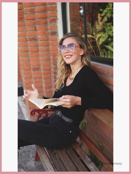 Metal Frame Square Sunglasses with UV400 Protection main image 4
